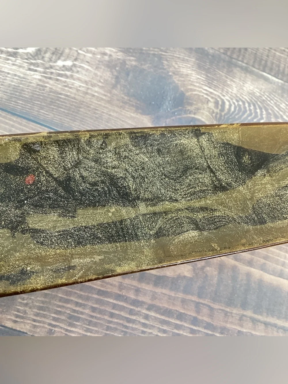 Vintage Clothing Grooming Vanity Brush, Plastic (?Celluloid) Marble Top, 7”